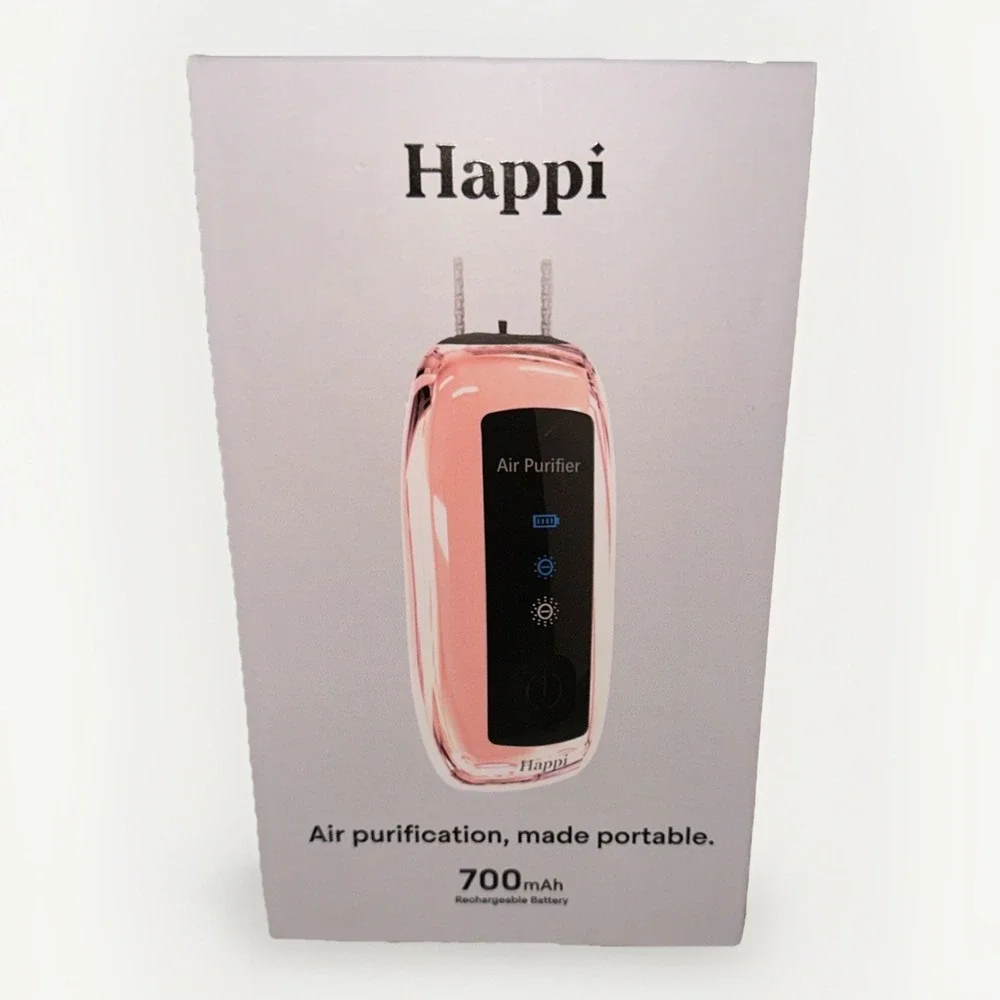 Happi Go Wearable Air Purifier Necklace Rechargeable Ionizer KJ06 Pink - Sealed‎